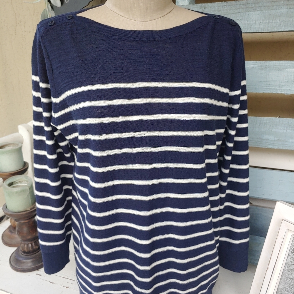 ❤SOLD❤ LOFT knit 3/4 sleeve striped top
